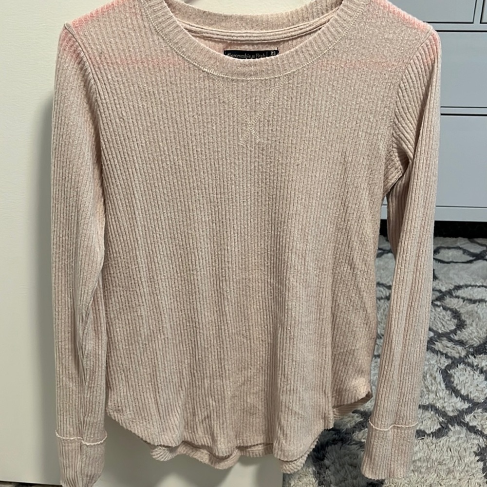 Beige long sleeve top size xs from Abercrombie